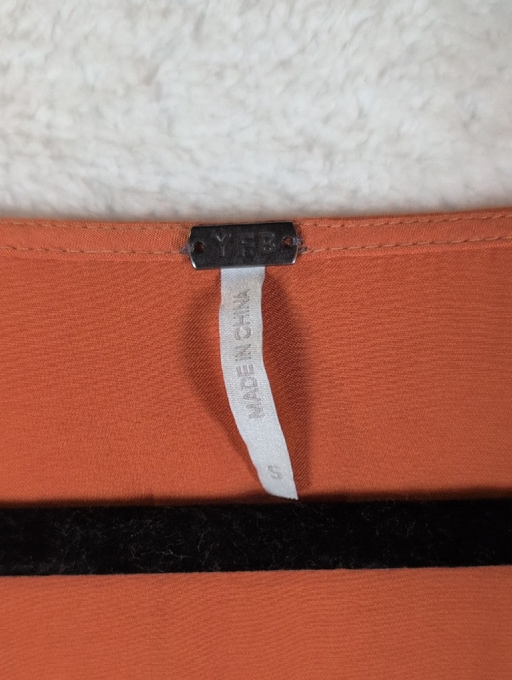 390- Young Fabulous And Broke Asymmetric Dress in‎ Burnt Orange Elastic Waist B. - Picture 3 of 6